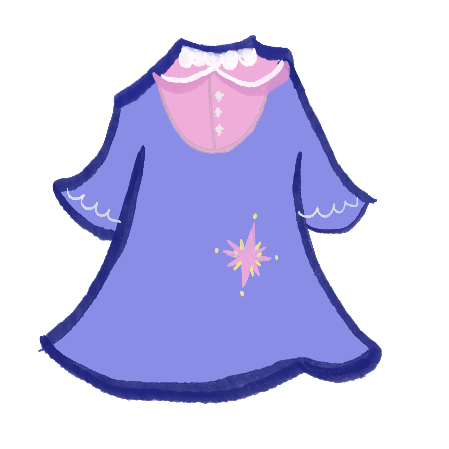 A second hand-drawn blue dress