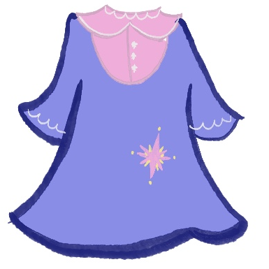 Hand-drawn blue dress