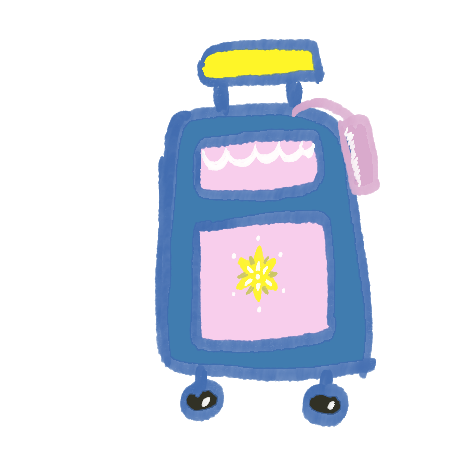 Hand-drawn travel suitcase